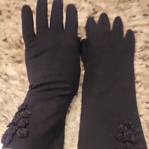 Reem Acra New York Vintage Rose Gloves - Designer Tuxedo Gloves